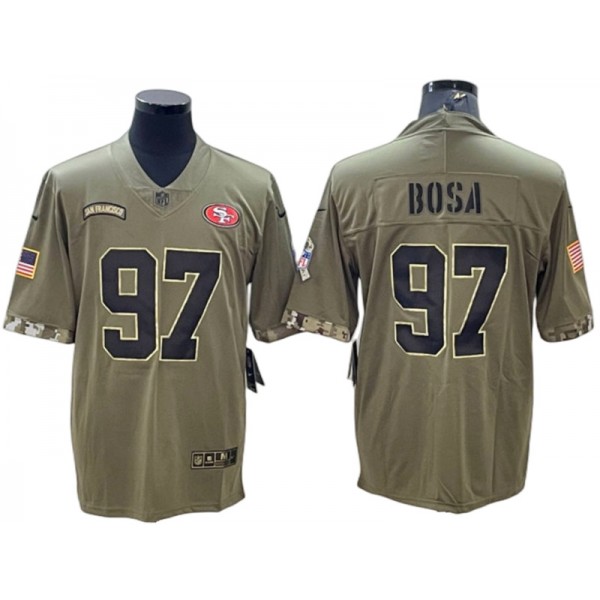 Los Angeles Chargers #97 Joey Bosa Olive 2022 Salute To Service Limited Jersey