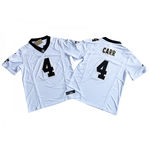 New Orleans Saints #4 Derek Carr White Vapor F.U.S.E. Limited Jersey