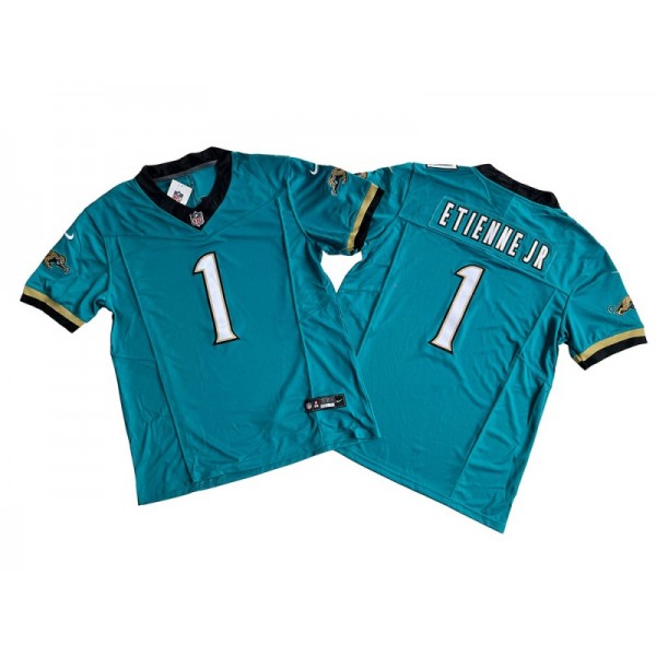 Jacksonville Jaguars #1 Travis Etienne Jr. Teal Prowler Throwback Vapor F.U.S.E. Limited Jersey