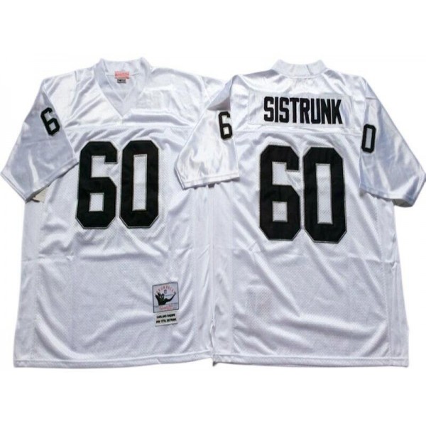 Raiders #60 Otis Sistrunk Throwback White Jersey