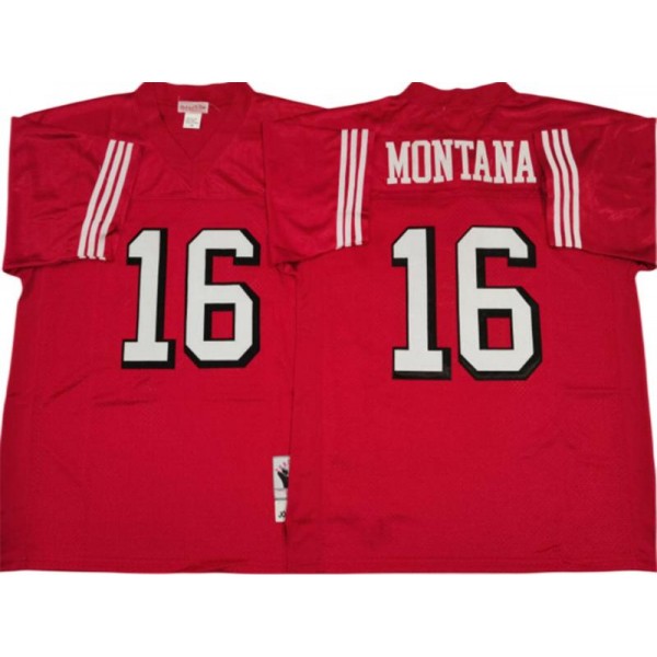 San Francisco 49ers #16 Joe Montana Red 1994 Throwback Jersey