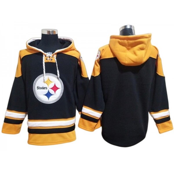 Pittsburgh Steelers Blank Black Lacer Pullover Hoodie Jersey