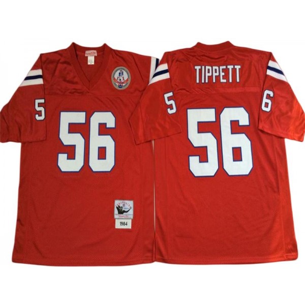 New England Patriots #56 Andre Tippett 1984 Throwback Red Jersey