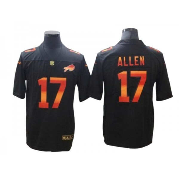 Buffalo Bills #17 Josh Allen Black Colorful Fashion Limited Jersey