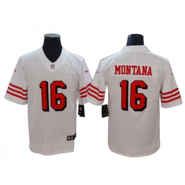 San Francisco 49ers #16 Joe Montana White Color Rush Limited Jersey