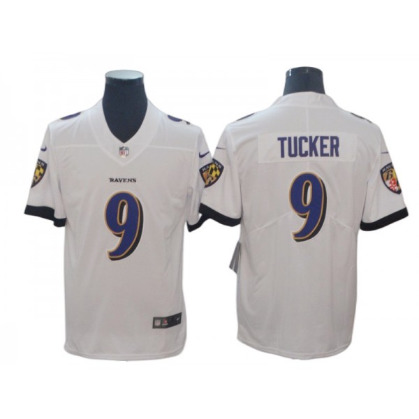 Baltimore Ravens #9 Justin Tucker Whtie Vapor Limited Jersey