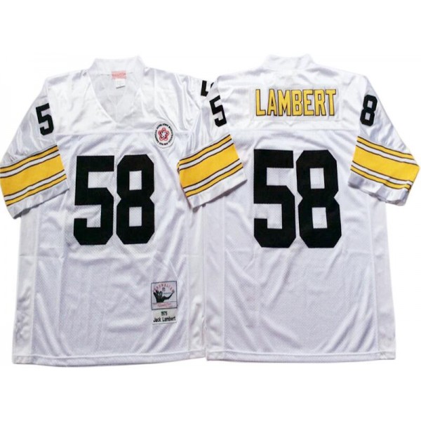 Pittsburgh Steelers #58 Jack Lambert Throwback White Jersey