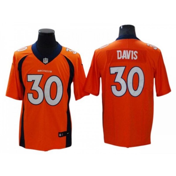 Denver Broncos #30 Terrell Davis Orange Vapor Limited Jersey