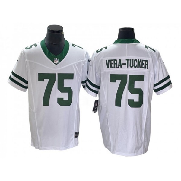 New York Jets #75 Alijah Vera-Tucker White Legacy Vapor F.U.S.E. Limited Jersey