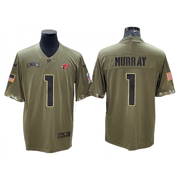 Arizona Cardinals #1 Kyler Murray 2022 Olive Salute To Service Limited Jersey