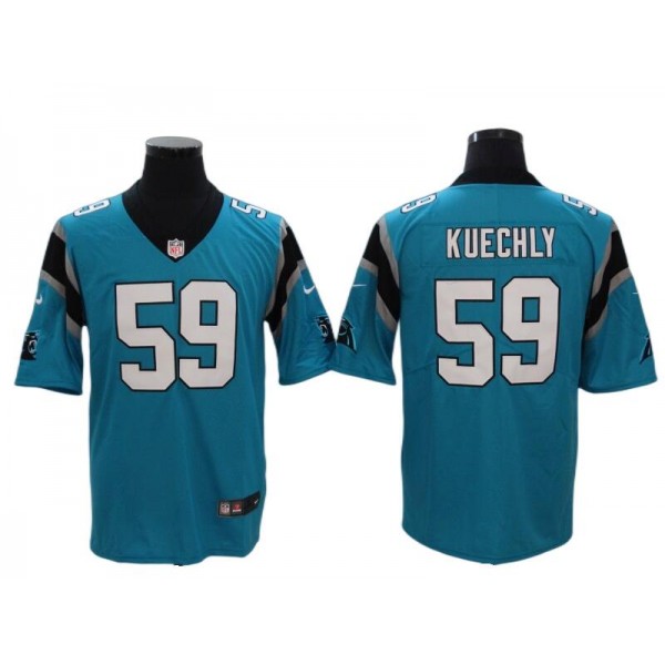 Carolina Panthers #59 Luke Kuechly Teal Blue Color Rush Legend Jersey