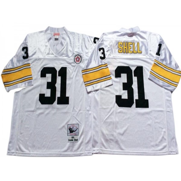 Pittsburgh Steelers #31 Donnie Shell Throwback White Jersey