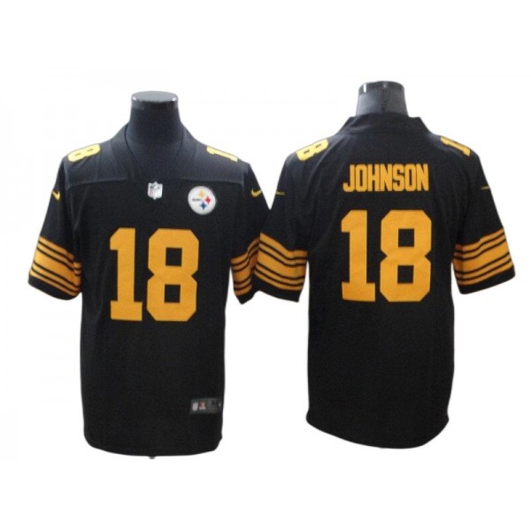 Pittsburgh Steelers #18 Diontae Johnson Black Color Rush Limited Jersey