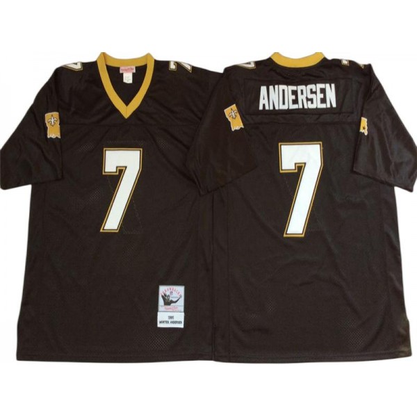 New Orleans Saints #7 Morten Andersen 1991 Throwback Black Jersey