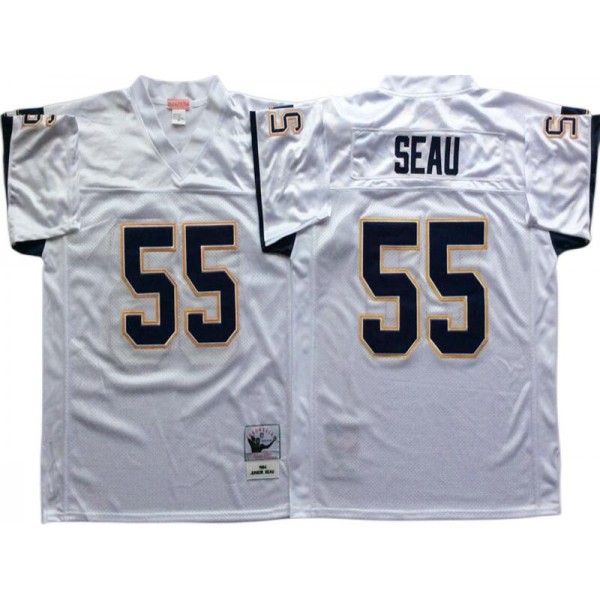 San Diego Chargers #55 Junior Seau Throwback White Jersey