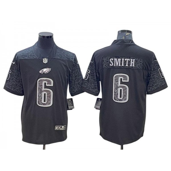 Philadelphia Eagles #6 DeVonta Smith Black RFLCTV Limited Jersey