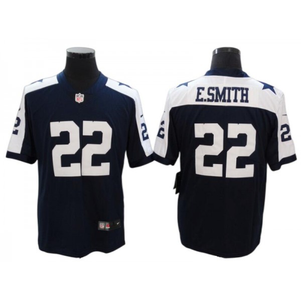 Dallas Cowboys #22 Emmitt Smith Thanksgiving Blue Vapor Limited Jersey