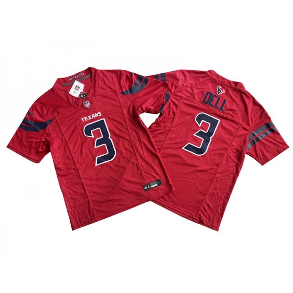 Houston Texans #3 Tank Dell Red Vapor F.U.S.E. Limited Jersey