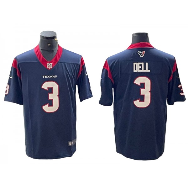 Houston Texans #3 Tank Dell Navy Vapor Limited Jersey