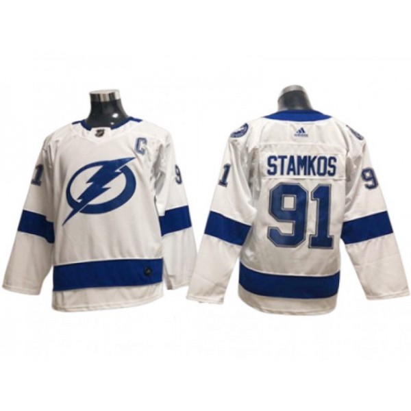 Tampa Bay Lightning #91 Steven Stamkos Youth White Away Jersey