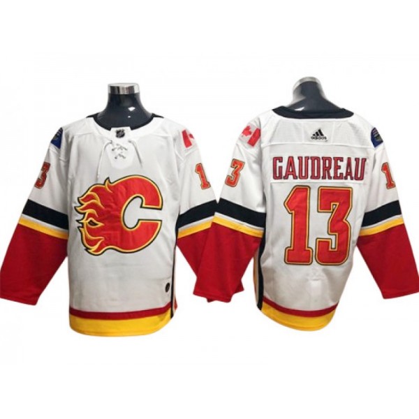 Calgary Flames #13 Johnny Gaudreau White Jersey