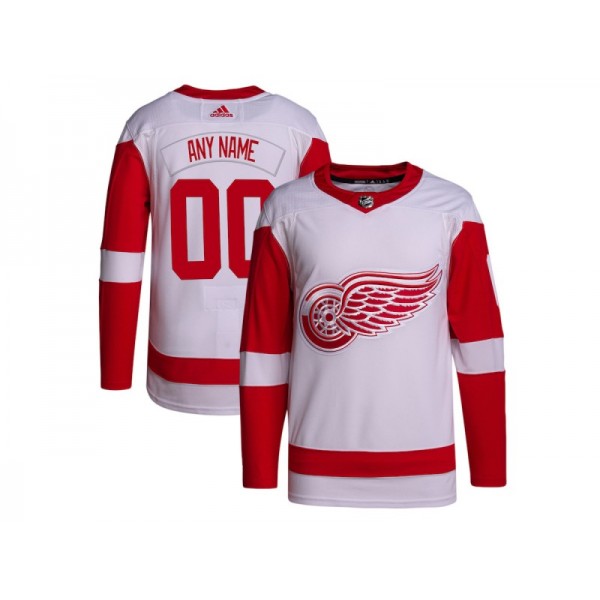 Detroit Red Wings #00 White Home Custom Jersey