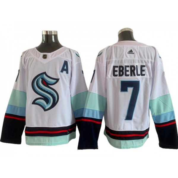 Seattle Kraken #7 Jordan Eberle White Away Jersey