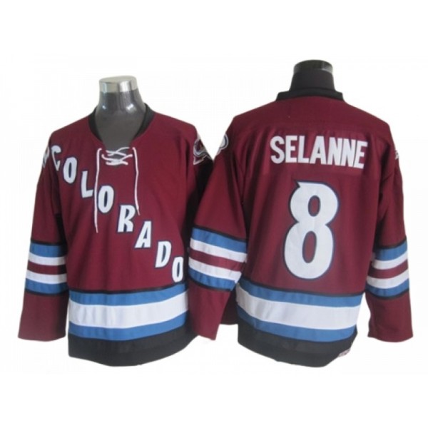 Colorado Avalanche #8 Teemu Selänne Burgundy 2002 Vintage CCM Jersey