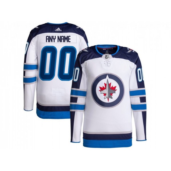 Winnipeg Jets #00 White Away Custom Jersey