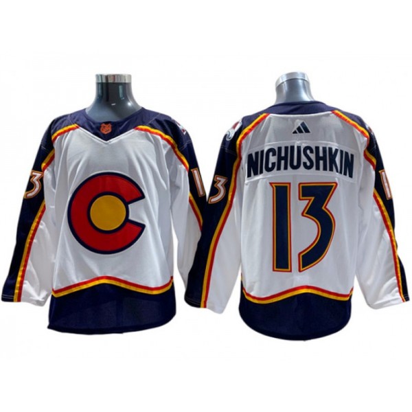 Colorado Avalanche #13 Valeri Nichushkin White Reverse Retro 2.0 Jersey