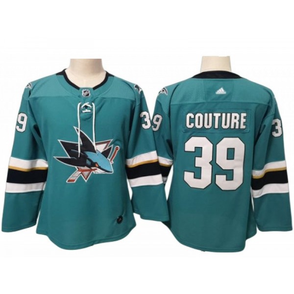 San Jose Sharks #39 Logan Couture Women's Teal Jersey