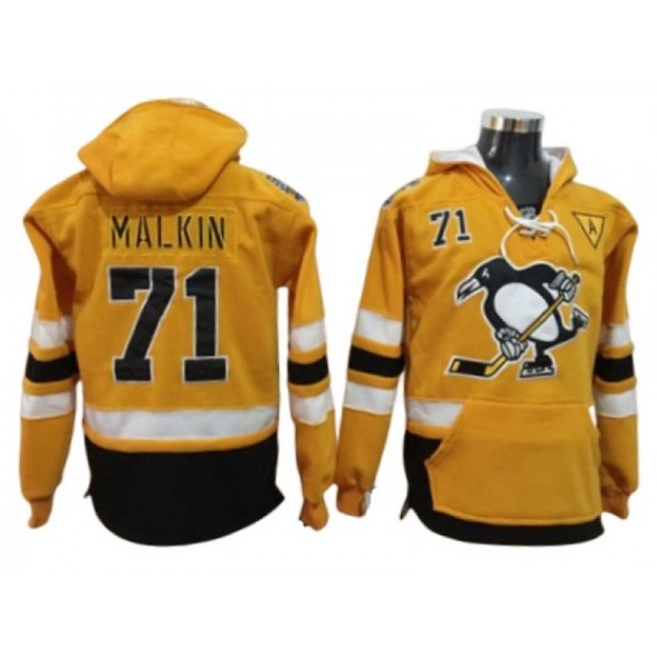 Pittsburgh Penguins #71 Evgeni Malkin Yellow Hoodie Jersey