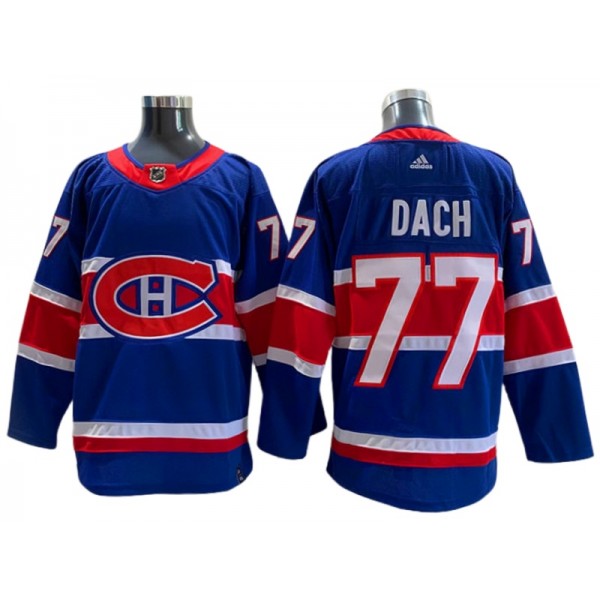 Montréal Canadiens #77 Kirby Dach Blue 2020/21 Reverse Retro Jersey