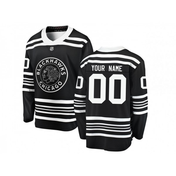 Chicago Blackhawks #00 Black Winter Classic Custom Jersey