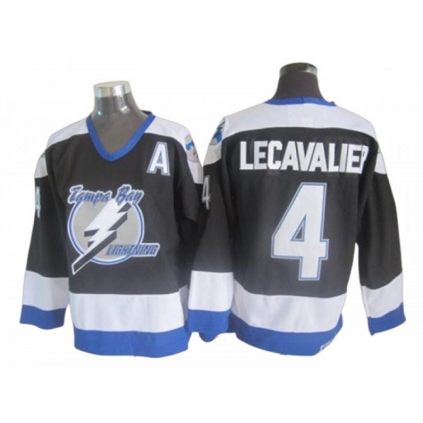 Tampa Bay Lightning #4 Vincent Lecavalier CCM Vintage Black Jersey