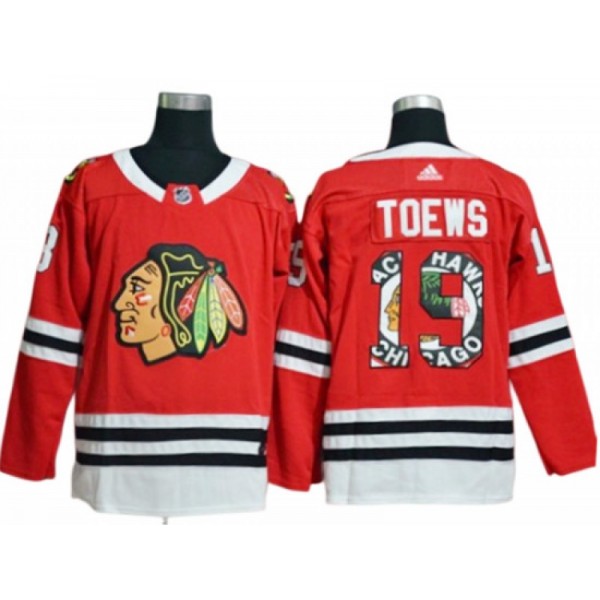 Chicago Blackhawks #19 Jonathan Toews Red Fashion Printing Jersey