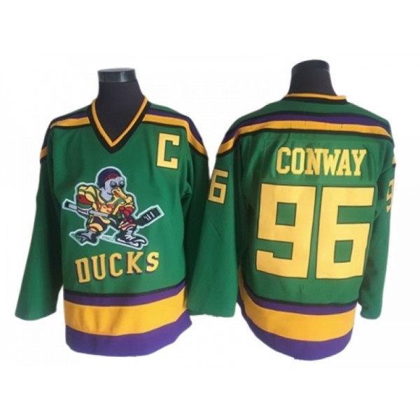 The Mighty Ducks #96 Charlie Conway CCM Green Hockey Movie Jersey