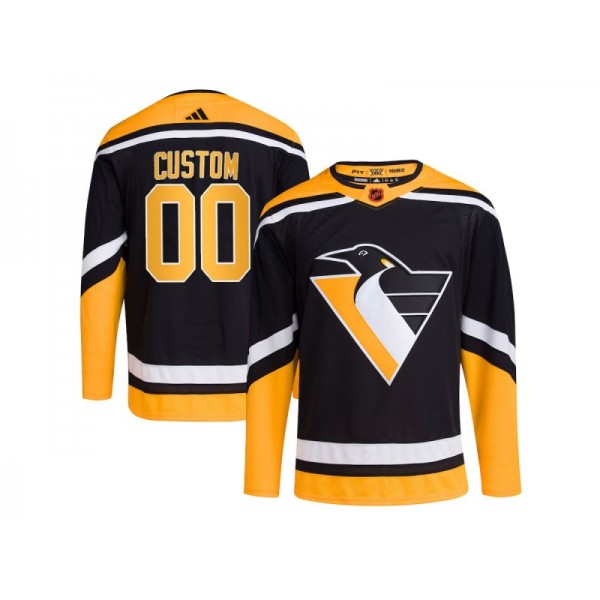 Pittsburgh Penguins #00 Black Reverse Retro 2.0 Custom Jersey