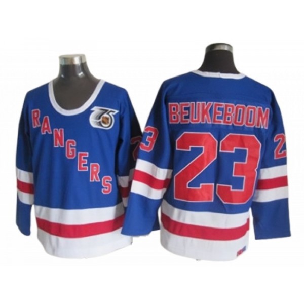 New York Rangers #23 Jeff Beukeboom Blue 75th Vintage CCM Jersey