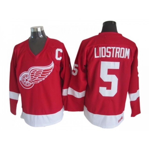 Detroit Red Wings #5 Nicklas Lidstrom Red 2002 Vintage CCM Jersey