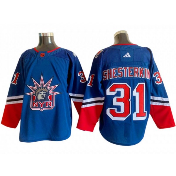 New York Rangers #31 Igor Shesterkin Royal Reverse Retro 2.0 Jersey