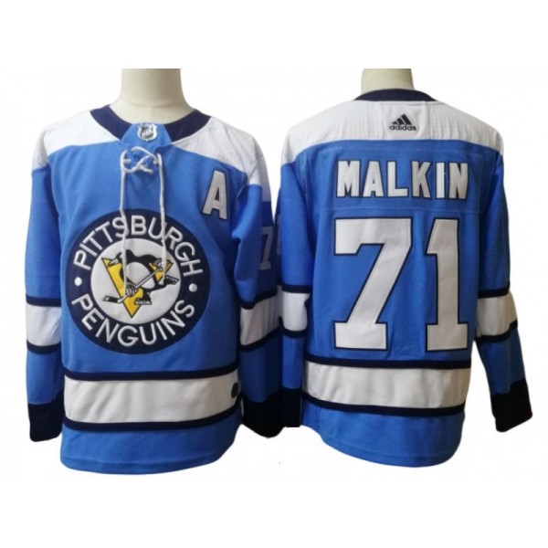 Pittsburgh Penguins #71 Evgeni Malkin Light Blue Jersey