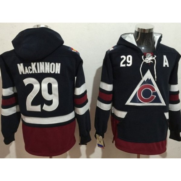 Colorado Avalanche #29 Nathan Mackinnon Navy Hoodie Jersey