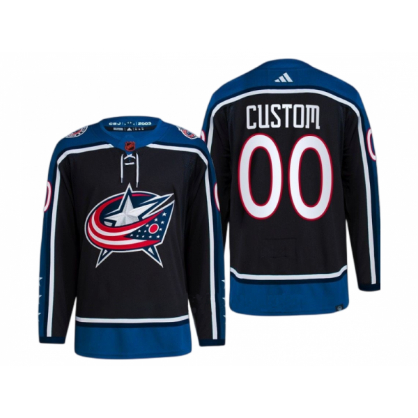 Columbus Blue Jackets #00 Black Reverse Retro 2.0 Custom Jersey