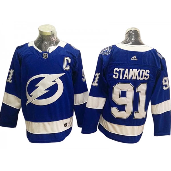 Tampa Bay Lightning #91 Steven Stamkos Blue Home Jersey