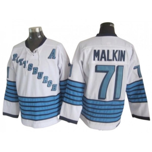 Pittsburgh Penguins #71 Evgeni Malkin 1967 Vintage CCM White Jersey