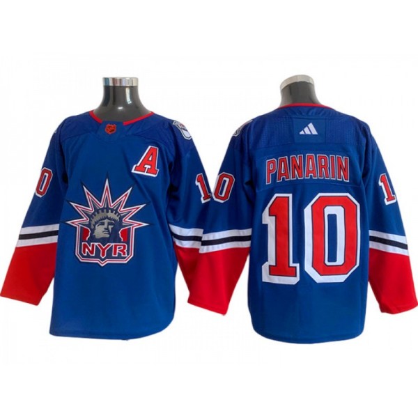 New York Rangers #10 Artemi Panarin Royal Reverse Retro 2.0 Jersey