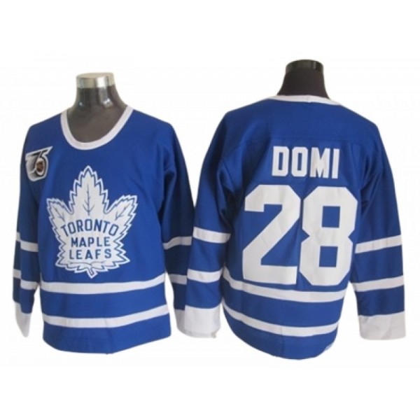 Toronto Maple Leafs #28 Tie Domi 1991 CCM Vintage 75th Blue Jersey