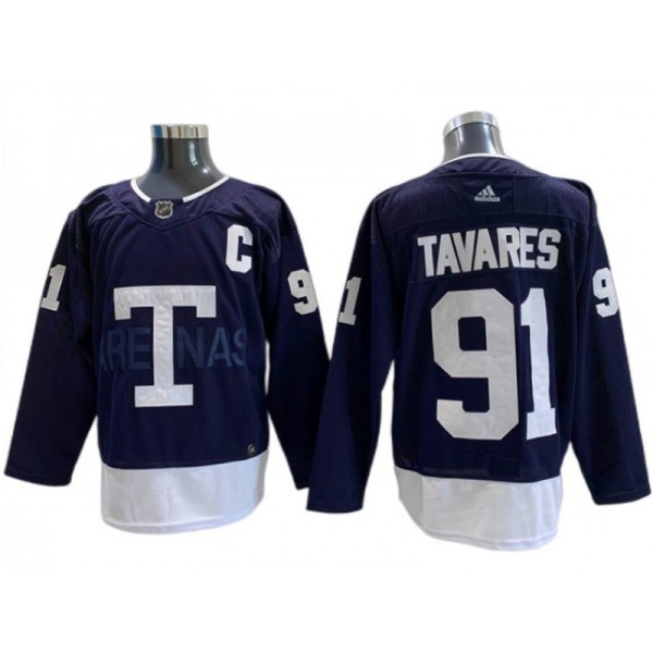 Toronto Maple Leafs #91 John Tavares Navy 2022 Heritage Classic Jersey