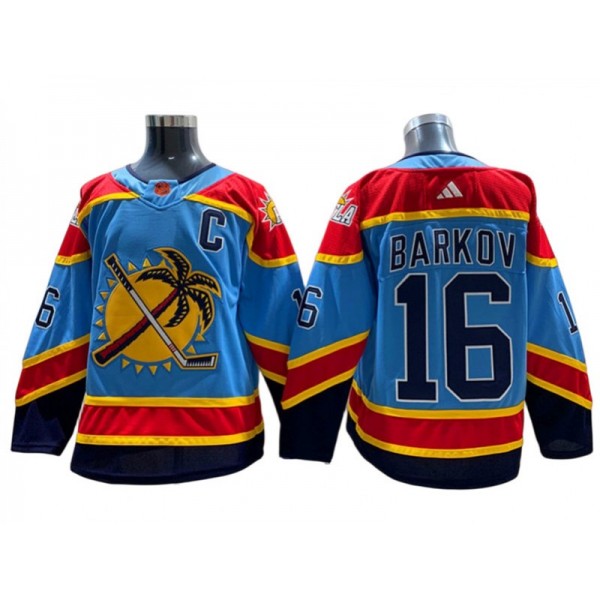 Florida Panthers #16 Aleksander Barkov Light Blue Reverse Retro 2.0 Jersey